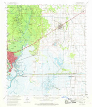 Orange, Texas 1960 (1968) USGS Old Topo Map Reprint 15x15 TX Quad 334893