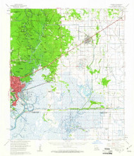 Orange, Texas 1960 (1961) USGS Old Topo Map Reprint 15x15 TX Quad 334894