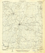 Zwolle, Louisiana 1941 () USGS Old Topo Map Reprint 15x15 TX Quad 335143