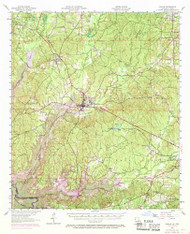 Zwolle, Louisiana 1957 (1969) USGS Old Topo Map Reprint 15x15 TX Quad 335148