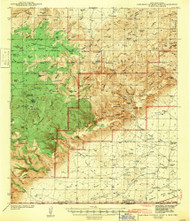 Carlsbad Caverns West, New Mexico 1943 () USGS Old Topo Map Reprint 15x15 TX Quad 190028