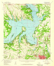 Denison Dam, Texas 1958 (1959) USGS Old Topo Map Reprint 15x15 TX Quad 705733