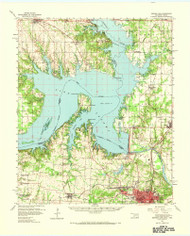 Denison Dam, Texas 1958 (1965) USGS Old Topo Map Reprint 15x15 TX Quad 800840