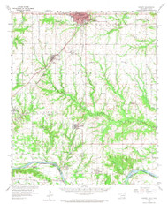 Durant, Oklahoma 1958 (1973) USGS Old Topo Map Reprint 15x15 TX Quad 705768