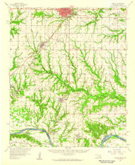 Durant, Oklahoma 1958 (1959) USGS Old Topo Map Reprint 15x15 TX Quad 705769