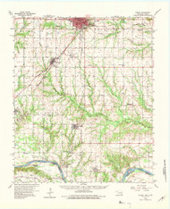 Durant, Oklahoma 1958 (1982) USGS Old Topo Map Reprint 15x15 TX Quad 800845