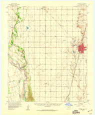 Frederick, Oklahoma 1958 (1959) USGS Old Topo Map Reprint 15x15 TX Quad 802273