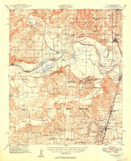 Grant, Oklahoma 1949 () USGS Old Topo Map Reprint 15x15 TX Quad 705962