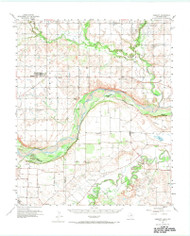 Randlett, Oklahoma 1957 (1974) USGS Old Topo Map Reprint 15x15 TX Quad 800994