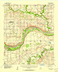 Randlett, Oklahoma 1957 (1958) USGS Old Topo Map Reprint 15x15 TX Quad 802376