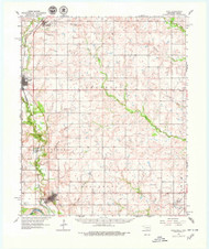 Ryan, Oklahoma 1962 (1979) USGS Old Topo Map Reprint 15x15 TX Quad 801012