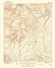 Ady, Texas 1934 (1968) USGS Old Topo Map Reprint 15x15 TX Quad 105541
