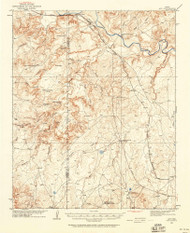 Ady, Texas 1934 (1958) USGS Old Topo Map Reprint 15x15 TX Quad 105542