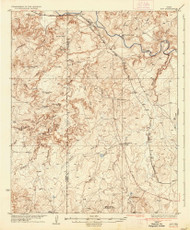 Ady, Texas 1936 () USGS Old Topo Map Reprint 15x15 TX Quad 105543