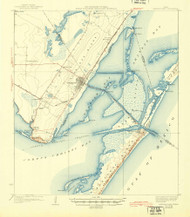 Aransas Pass, Texas 1925 (1945) USGS Old Topo Map Reprint 15x15 TX Quad 106157