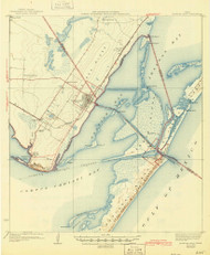 Aransas Pass, Texas 1925 (1945) USGS Old Topo Map Reprint 15x15 TX Quad 106159