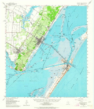 Aransas Pass, Texas 1954 (1964) USGS Old Topo Map Reprint 15x15 TX Quad 106165