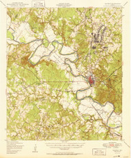 Bastrop, Texas 1950 () USGS Old Topo Map Reprint 15x15 TX Quad 105766
