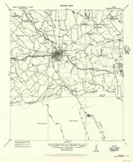 Brenham, Texas 1956 () USGS Old Topo Map Reprint 15x15 TX Quad 106555
