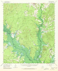 Broaddus, Texas 1958 (1972) USGS Old Topo Map Reprint 15x15 TX Quad 106586