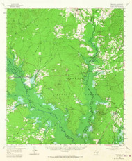 Broaddus, Texas 1958 (1967) USGS Old Topo Map Reprint 15x15 TX Quad 106587