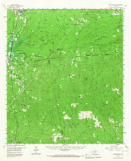 Brookeland, Texas 1957 (1967) USGS Old Topo Map Reprint 15x15 TX Quad 105964