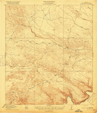 Bullis Gap, Texas 1918 () USGS Old Topo Map Reprint 15x15 TX Quad 123829