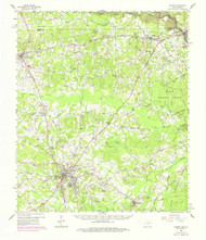 Center, Texas 1958 (1975) USGS Old Topo Map Reprint 15x15 TX Quad 106678