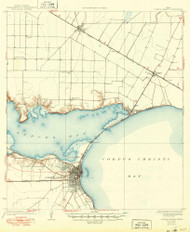 Corpus Christi, Texas 1925 (1949) USGS Old Topo Map Reprint 15x15 TX Quad 108855