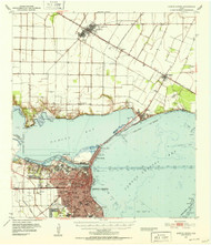 Corpus Christi, Texas 1951 (1952) USGS Old Topo Map Reprint 15x15 TX Quad 108859
