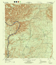 Slaughter Bend, Texas 1944 () USGS Old Topo Map Reprint 15x15 TX Quad 109221