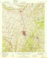 Elgin, Texas 1950 () USGS Old Topo Map Reprint 15x15 TX Quad 107892