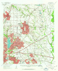 Garland, Texas 1959 (1963) USGS Old Topo Map Reprint 15x15 TX Quad 108402