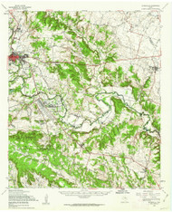 Gatesville, Texas 1958 (1962) USGS Old Topo Map Reprint 15x15 TX Quad 108426