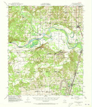 Grant, Oklahoma 1948 (1973) USGS Old Topo Map Reprint 15x15 TX Quad 108577