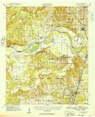 Grant, Oklahoma 1949 () USGS Old Topo Map Reprint 15x15 TX Quad 108579
