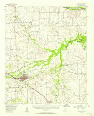 Henrietta, Texas 1956 (1957) USGS Old Topo Map Reprint 15x15 TX Quad 110703