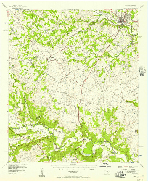 Hico, Texas 1956 (1957) USGS Old Topo Map Reprint 15x15 TX Quad 110738