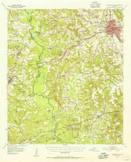 Jacksonville, Texas 1951 (1955) USGS Old Topo Map Reprint 15x15 TX Quad 111062