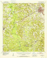 Jacksonville, Texas 1951 (1952) USGS Old Topo Map Reprint 15x15 TX Quad 111064