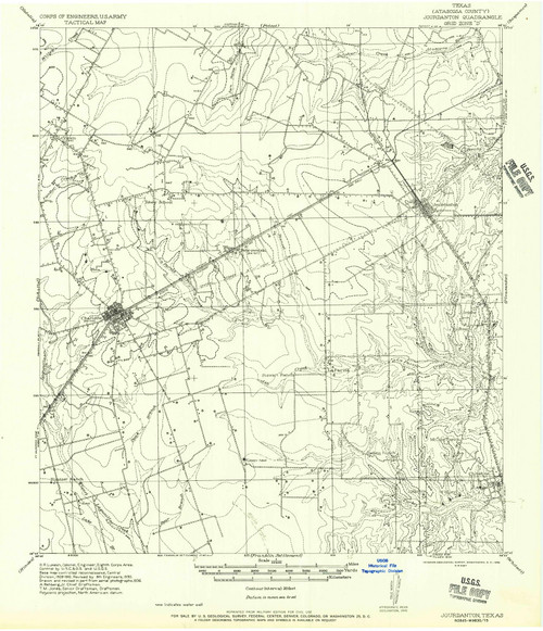 Jourdanton, Texas 1956 () USGS Old Topo Map Reprint 15x15 TX Quad 109876 OLD MAPS