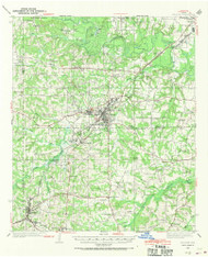 Kilgore, Texas 1936 (1970) USGS Old Topo Map Reprint 15x15 TX Quad 109999