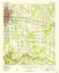 Kirby Lake, Texas 1957 (1958) USGS Old Topo Map Reprint 15x15 TX Quad 110037