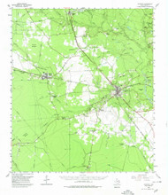 Kountze, Texas 1955 (1980) USGS Old Topo Map Reprint 15x15 TX Quad 110075