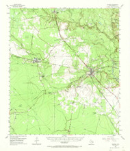 Kountze, Texas 1955 (1973) USGS Old Topo Map Reprint 15x15 TX Quad 110076