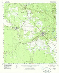 Kountze, Texas 1955 (1986) USGS Old Topo Map Reprint 15x15 TX Quad 117957