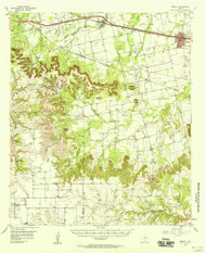 Merkel, Texas 1957 (1958) USGS Old Topo Map Reprint 15x15 TX Quad 109719