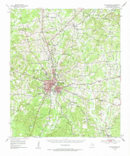 Nacogdoches, Texas 1952 (1953) USGS Old Topo Map Reprint 15x15 TX Quad 111287