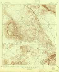 Nine Point Mesa, Texas 1937 () USGS Old Topo Map Reprint 15x15 TX Quad 115256