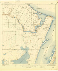 Oso Creek, Texas 1925 (1946) USGS Old Topo Map Reprint 15x15 TX Quad 116097